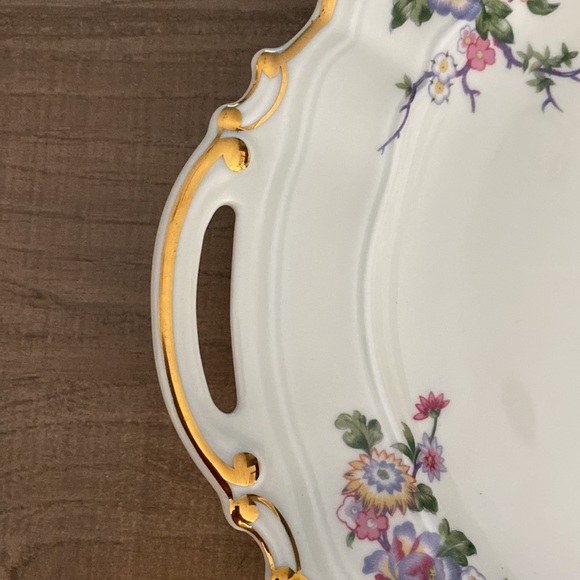 Bernardaud Limoges Bengali Pattern 11.5" Handled Cake Plate France pheasant - Picture 4 of 8